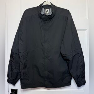 FootJoy DryJoys Black Rain Jacket Men’s Large Waterproof Golf Shell